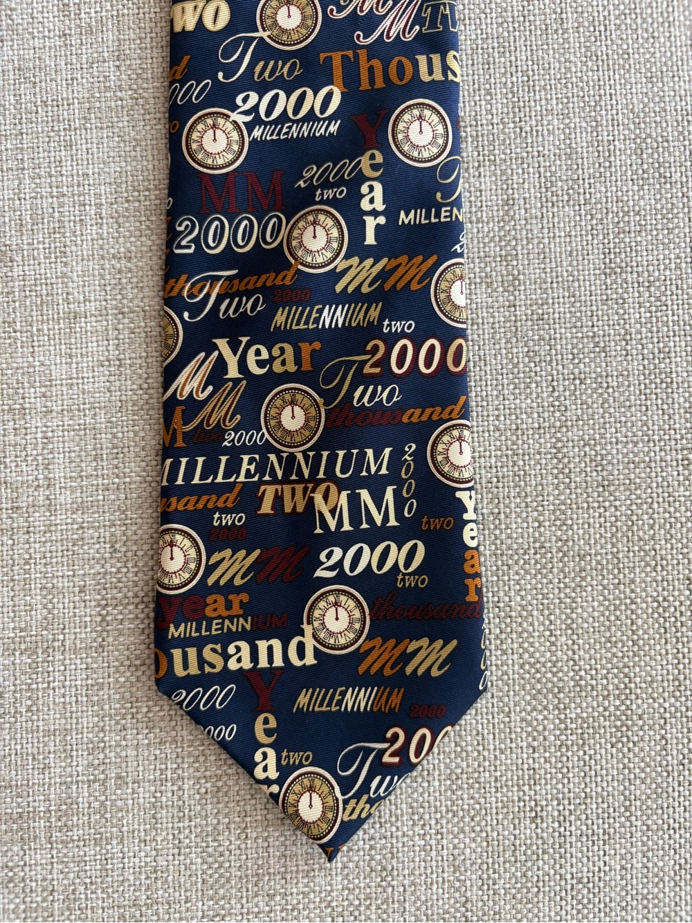 Alynn Neckwear Millennium 2000 Y2K Silk Novelty Tie USA Made 3.5”